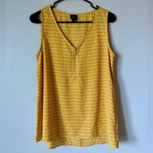 Worthington Yellow Patterned Tank Top